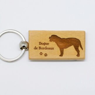 Dogue de Bordeaux Wood Keychain