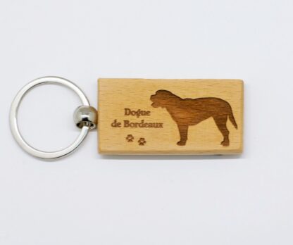 Dogue de Bordeaux Wood Keychain