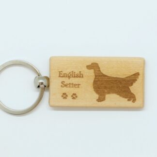 English Setter Wood Keychain