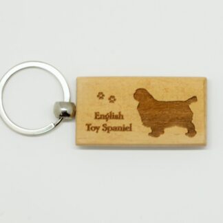 English Toy Spaniel Wood Keychain