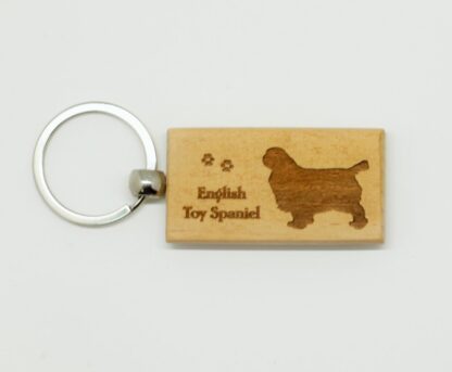 English Toy Spaniel Wood Keychain