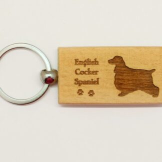 English Cocker Spaniel Wood Keychain