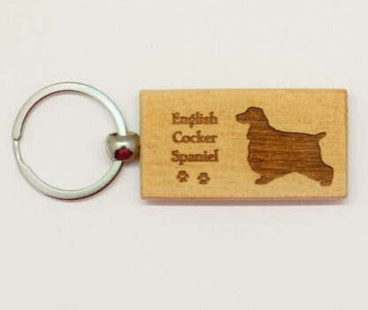 English Cocker Spaniel Wood Keychain