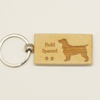 Field Spaniel Wood Keychain