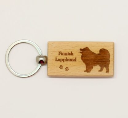 Finnish Lapphund Wood Keychain