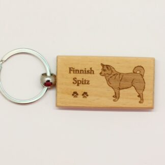 Finnish Spitz Wood Keychain