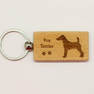 Fox Terrier Smooth Fox Terrier Wood Keychain