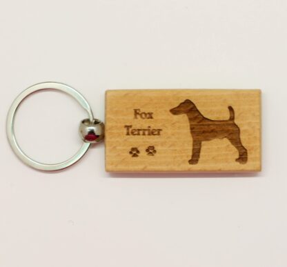 Fox Terrier Smooth Fox Terrier Wood Keychain