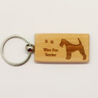 Fox Terrier Wire Fox Terrier Wood Keychain