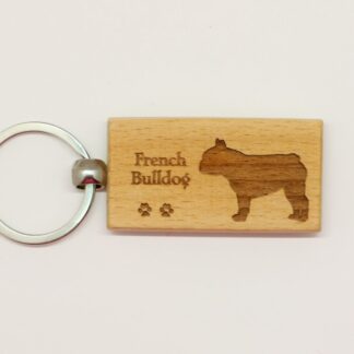 French Bulldog Wood Keychain