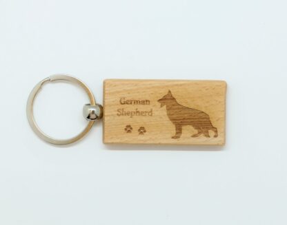 German Shepherd Wood Keychain