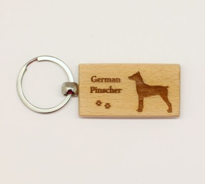 German Pinscher Wood Keychain