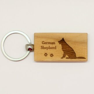 German Shepherd Wood Keychain