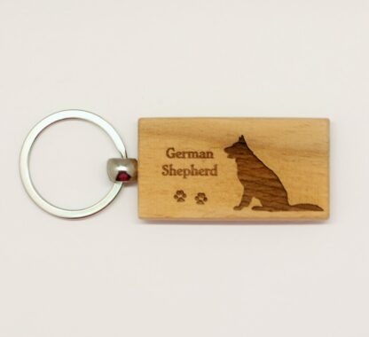 German Shepherd Wood Keychain