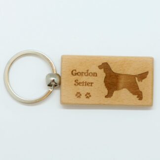 Gordon Setter Wood Keychain