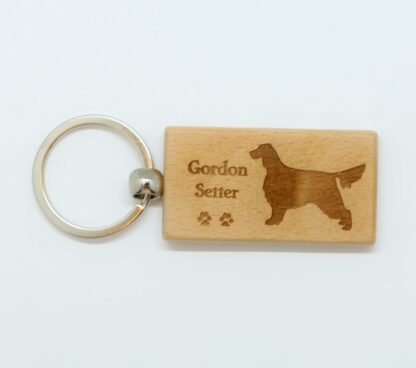 Gordon Setter Wood Keychain