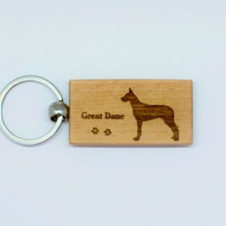 Great Dane Wood Keychain