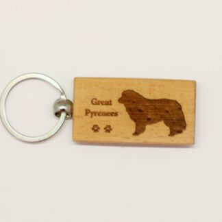 Great Pyrenees Wood Keychain