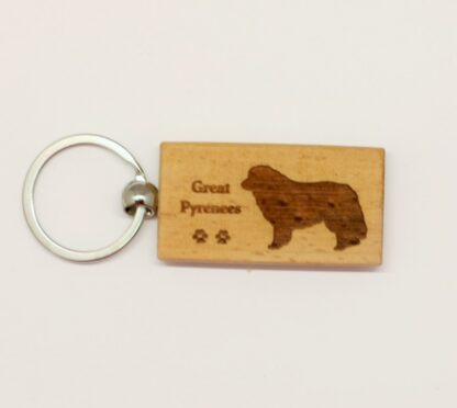 Great Pyrenees Wood Keychain