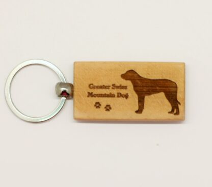 Greater Swiss Mountain Dog Wood Keychain