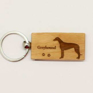 Greyhound Wood Keychain