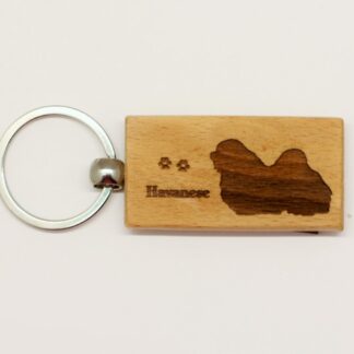 Havanese Wood Keychain