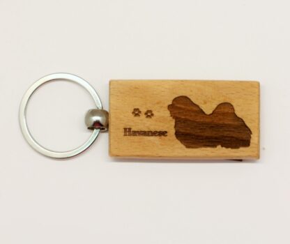 Havanese Wood Keychain