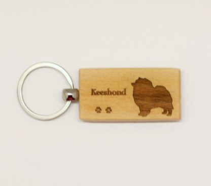 Keeshond Wood Keychain