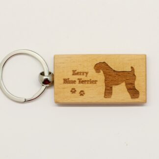 Kerry Blue Terrier Wood Keychain