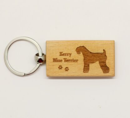 Kerry Blue Terrier Wood Keychain