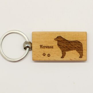 Kuvasz Wood Keychain