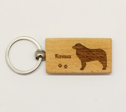 Kuvasz Wood Keychain