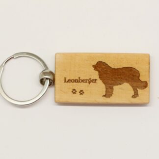 Leonberger Wood Keychain