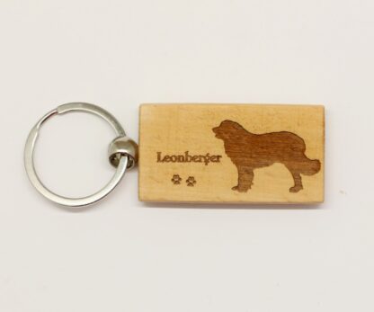 Leonberger Wood Keychain