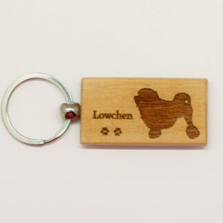 Lowchen Wood Keychain