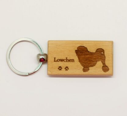 Lowchen Wood Keychain