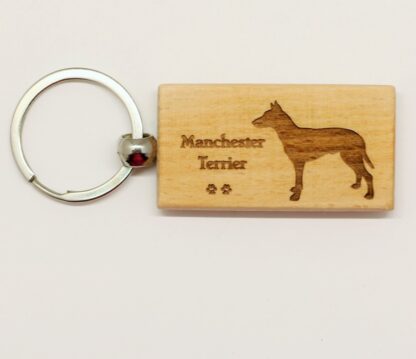 Manchester Terrier Wood Keychain