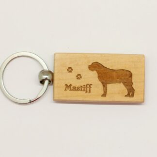 Mastiff Wood Keychain