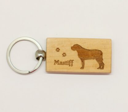 Mastiff Wood Keychain