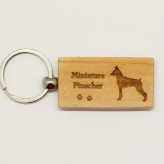 Miniature Pinscher Wood Keychain