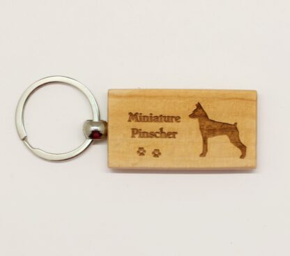 Miniature Pinscher Wood Keychain