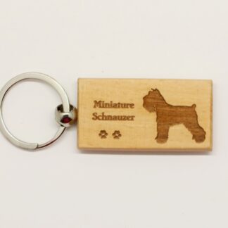 Miniature Schnauzer Wood Keychain