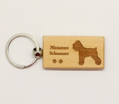 Miniature Schnauzer Wood Keychain