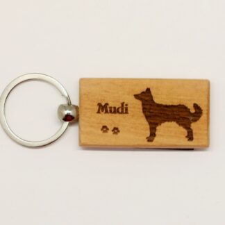 Mudi Wood Keychain