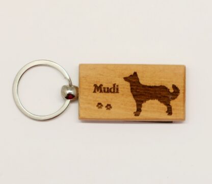 Mudi Wood Keychain