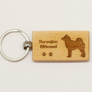 Norwegian Elkhound Wood Keychain