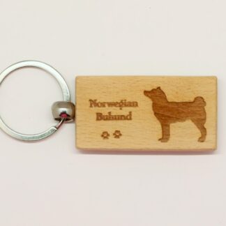 Norwegian Buhund Wood Keychain