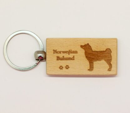 Norwegian Buhund Wood Keychain