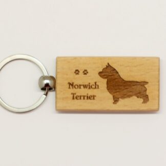 Norwich Terrier Wood Keychain