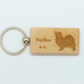 Papillon Wood Keychain